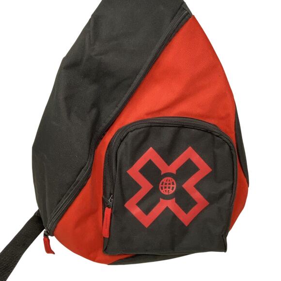 Official X Games One Strap Crossbody Backpack Red Black - Picture 7 of 7